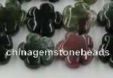 CFG1001 15.5 inches 16mm carved flower Indian Agate beads