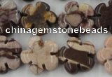 CFG1002 15.5 inches 16mm carved flower zebra jasper beads