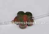 CFG1005 15.5 inches 20mm carved flower unakite gemstone beads