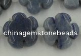 CFG1023 15.5 inches 16mm carved flower blue aventurine beads