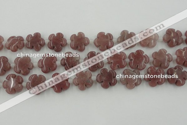 CFG1025 15.5 inches 16mm carved flower rhodochrosite beads