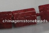 CFG1110 15.5 inches 17*22mm carved tube agate gemstone beads