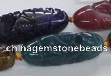 CFG1115 15.5 inches 12*35mm - 12*43mm carved rice agate beads