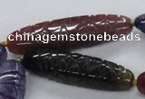 CFG1116 15.5 inches 13*50mm - 13*65mm carved rice agate beads