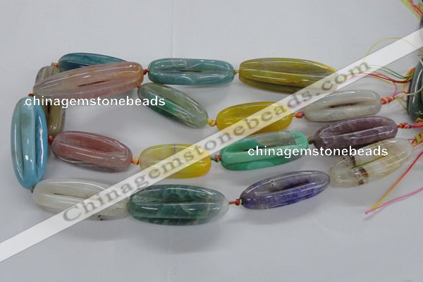 CFG1117 15.5 inches 14*40mm - 14*50mm carved rice agate beads