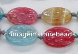 CFG1128 15.5 inches 18*25mm carved oval agate gemstone beads