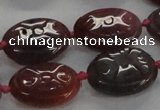 CFG1131 15.5 inches 18*25mm carved oval agate gemstone beads