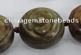 CFG1144 15.5 inches 30mm carved flower flower jade beads