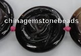 CFG1150 15.5 inches 35mm carved flower agate gemstone beads