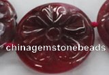 CFG1160 15.5 inches 45mm carved flower agate gemstone beads