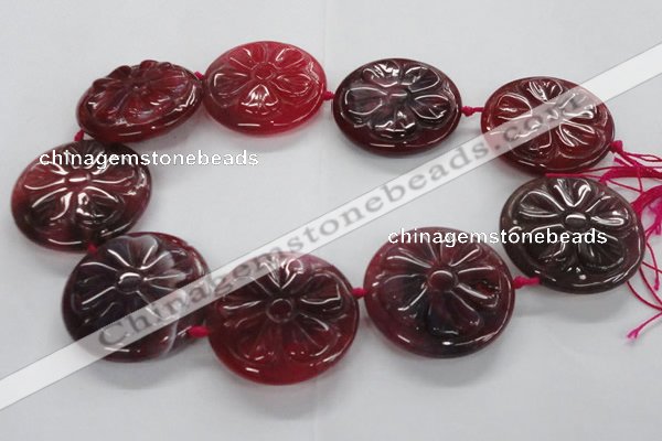 CFG1160 15.5 inches 45mm carved flower agate gemstone beads