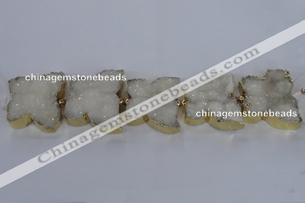 CFG1190 7.5 inches 40*45mm - 45*55mm butterfly druzy agate beads