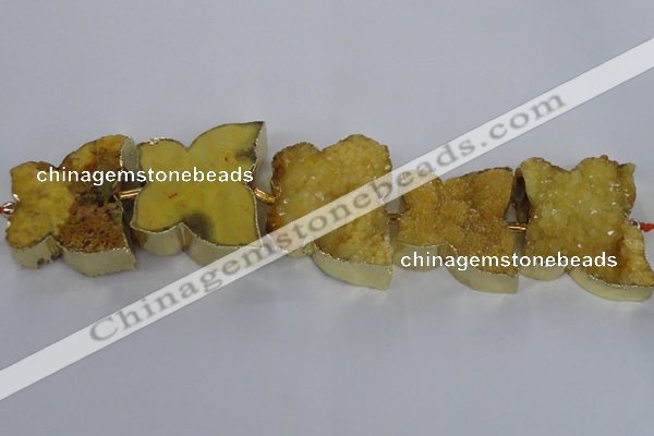 CFG1191 7.5 inches 40*45mm - 45*55mm butterfly druzy agate beads