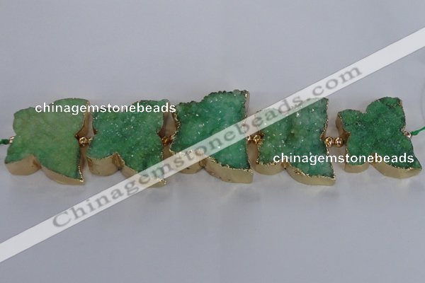 CFG1195 7.5 inches 40*45mm - 45*55mm butterfly druzy agate beads
