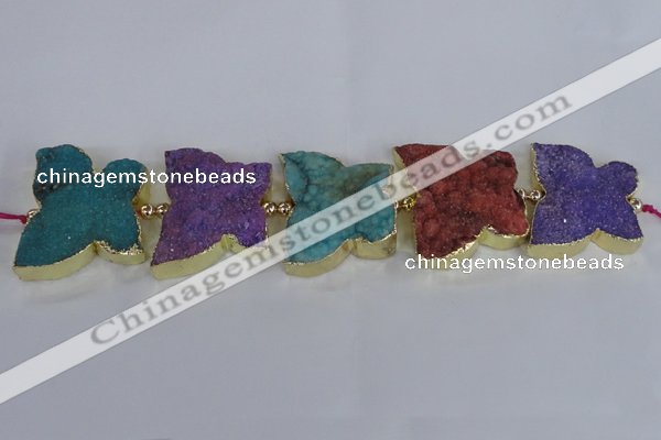 CFG1197 7.5 inches 40*45mm - 45*55mm butterfly druzy agate beads