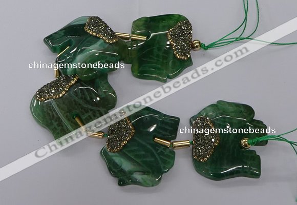 CFG1213 7.5 inches 35*45mm elephant agate gemstone beads wholesale