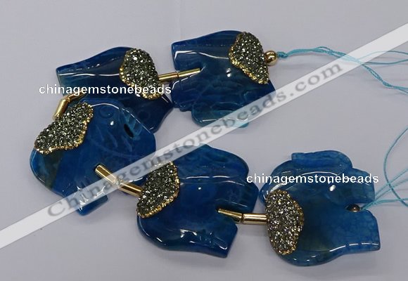 CFG1221 7.5 inches 45*50mm elephant agate gemstone beads wholesale