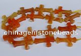 CFG1231 15.5 inches 32*45mm - 35*48mm cross dragon veins agate beads