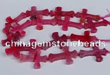 CFG1233 15.5 inches 32*45mm - 35*48mm cross dragon veins agate beads