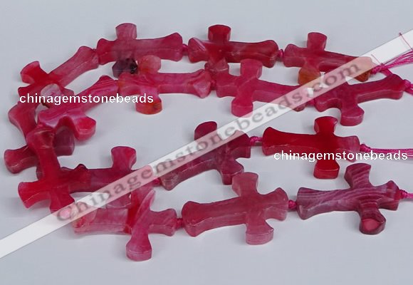 CFG1233 15.5 inches 32*45mm - 35*48mm cross dragon veins agate beads