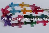 CFG1236 15.5 inches 32*45mm - 35*48mm cross dragon veins agate beads