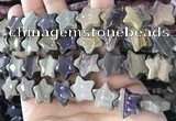 CFG1303 15.5 inches 15mm carved star silver leaf jasper beads