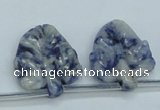 CFG15 15.5 inches 20*26mm carved leaf sodalite gemstone beads