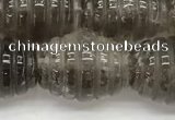 CFG1501 15.5 inches 15*20mm carved rice smoky quartz beads