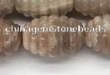CFG1507 15.5 inches 15*20mm carved rice moonstone beads
