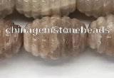 CFG1507 15.5 inches 15*20mm carved rice moonstone beads