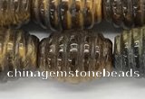 CFG1508 15.5 inches 15*20mm carved rice tiger eye beads