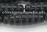 CFG1545 15.5 inches 10*30mm carved rice black agate beads