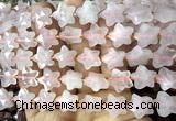 CFG1652 15 inches 14mm carved star rose quartz beads