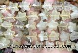 CFG1653 15 inches 14mm carved star lemon quartz beads
