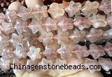 CFG1654 15 inches 14mm carved star strawberry quartz beads