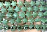 CFG1660 15 inches 14mm carved star green aventurine jade beads