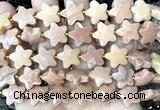 CFG1663 15 inches 14mm carved star orange jade beads