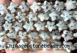 CFG1665 15 inches 14mm carved star sesame jasper beads