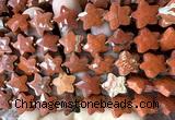 CFG1667 15 inches 14mm carved star red jasper beads