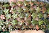 CFG1670 15 inches 14mm carved star unakite gemstone beads