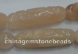 CFG209 15.5 inches 12*40mm carved rice pink aventurine jade beads