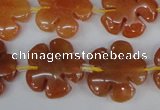 CFG216 15.5 inches 20mm carved flower red aventurine beads