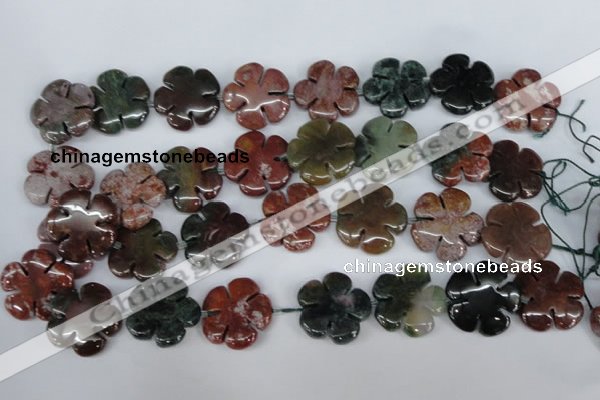 CFG220 15.5 inches 24mm carved flower Indian agate beads