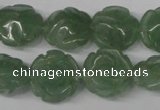 CFG231 15.5 inches 16mm carved flower green aventurine beads