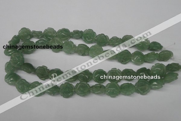 CFG231 15.5 inches 16mm carved flower green aventurine beads