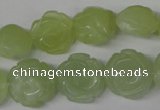 CFG233 15.5 inches 16mm carved flower New jade gemstone beads