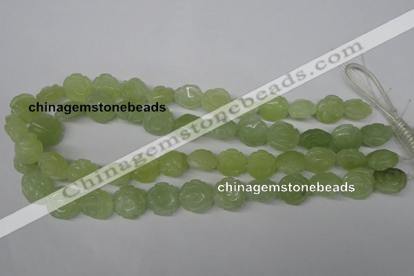 CFG233 15.5 inches 16mm carved flower New jade gemstone beads