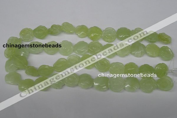 CFG234 15.5 inches 18mm carved flower New jade gemstone beads