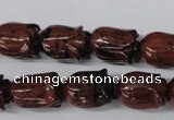 CFG236 15.5 inches 10*15mm carved flower mahogany obsidian beads