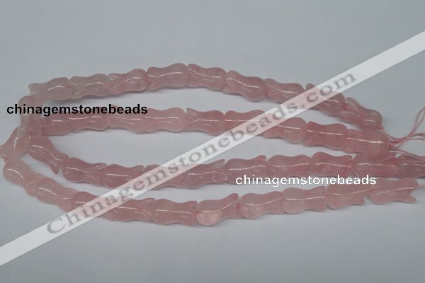 CFG238 15.5 inches 12*20mm carved flower rose quartz beads